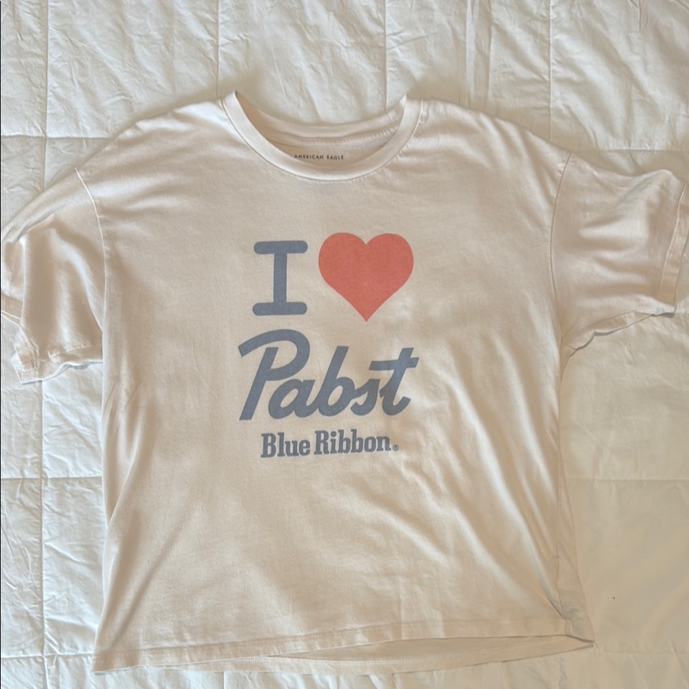 American Eagle By Payless Cream and Red Short Sleeve Tee - Picture 3 of 5